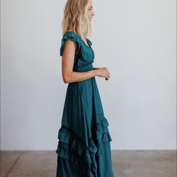 Baltic Born Small Jade Green Jasmine Ruffle Maxi Dress NWT - Picture 3 of 3